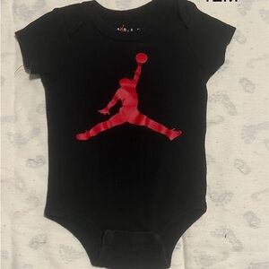 Jordan Black Bodysuit with Red Logo